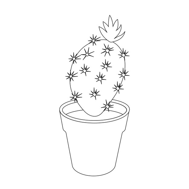 Cactus houseplant icon