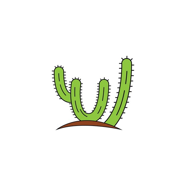 Illustrazione di vettore del modello di logo dell'icona del cactus