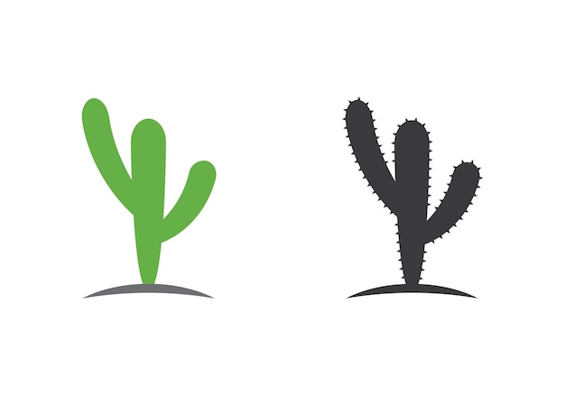 Vector cactus icon logo template vector