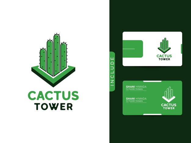 Concetto di logo dell'illustrazione del cactus