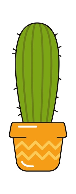 Cactus in een pot Huisplant Vectorillustratie