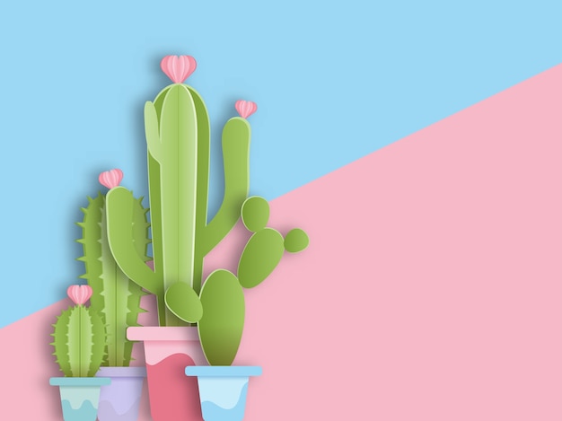 Cactus in pod met copyspace achtergrond