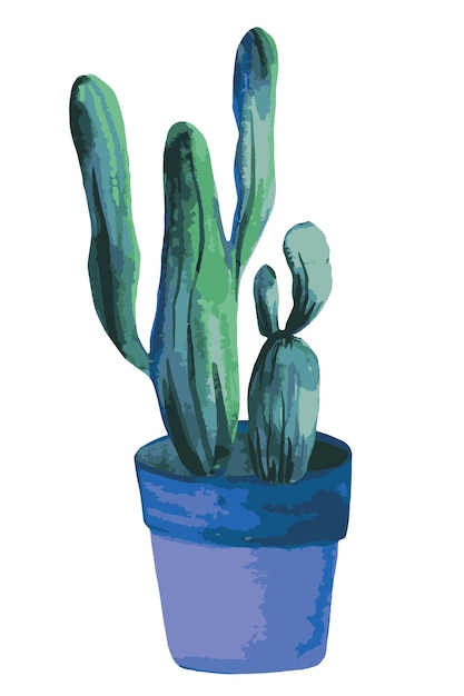 Cactus in pot kamerplant vectorillustratie