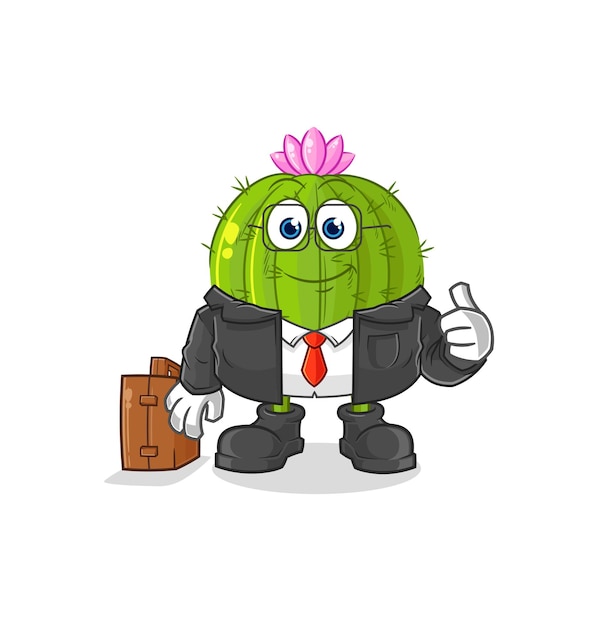 Cactus kantoor werknemer mascotte cartoon vector