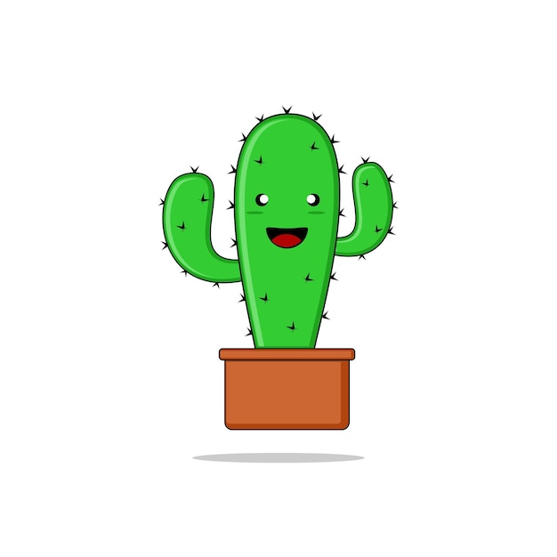 Vector cactus, leuke cactus, cactusillustratie, groene cactus