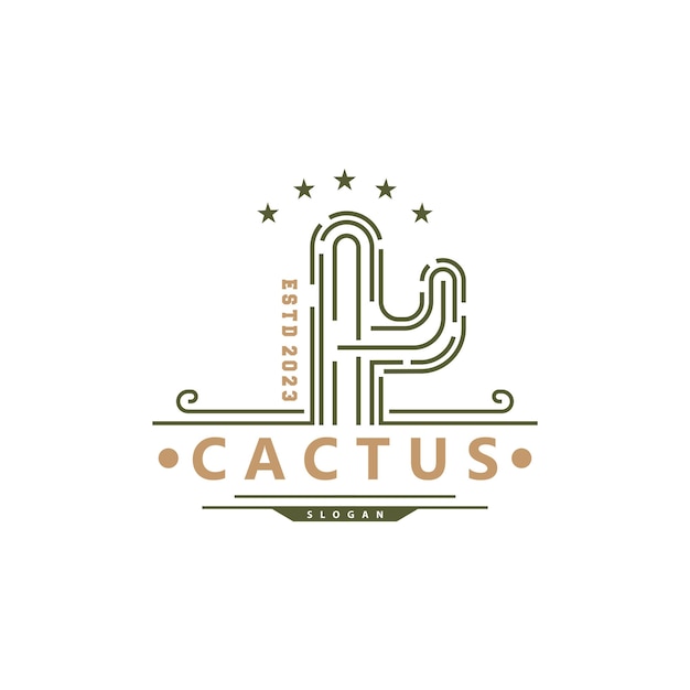 Cactus Logo Desert Green Plant Vector Design Vector Illustration