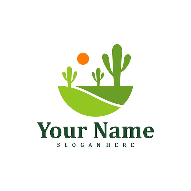 Cactus logo design Template Creative Cactus logo vector illustration