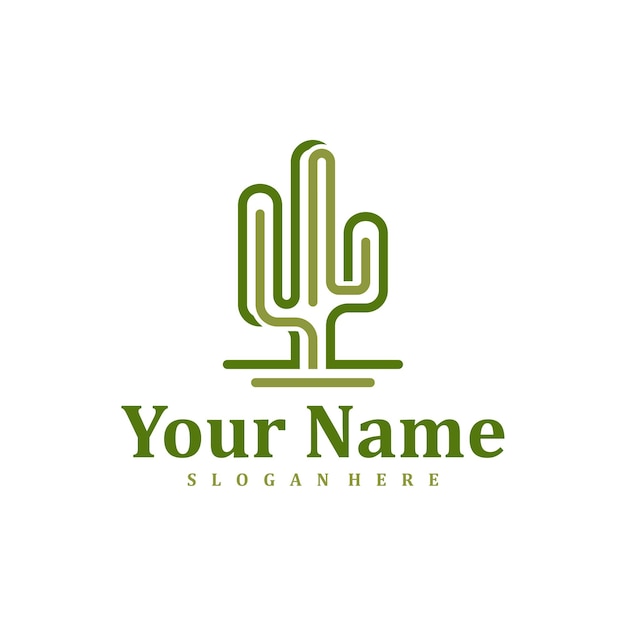Cactus logo design Template Creative Cactus logo vector illustration