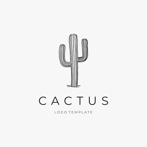 Vettore modello di progettazione di logo di cactus