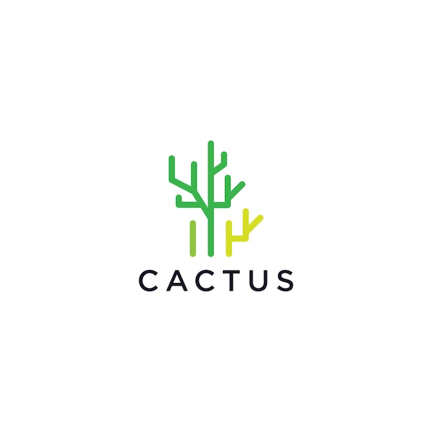 Cactus logo design vector