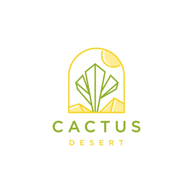 Cactus logo pictogram ontwerpsjabloon