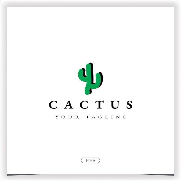 Cactus logo premium elegante sjabloon vector eps 10