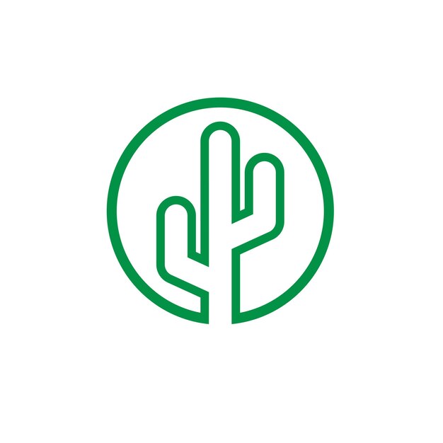 Cactus logo template vector Illustration