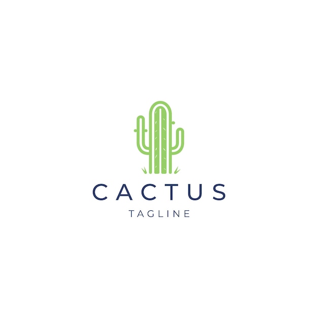 Cactus logo vector icoon ontwerp sjabloon