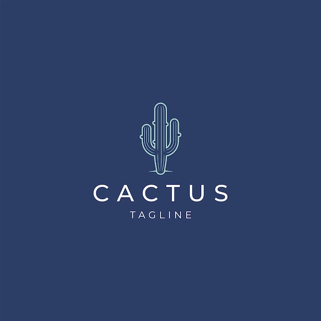 Cactus logo vector icoon ontwerp sjabloon