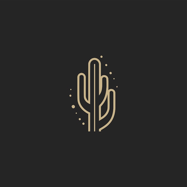 Cactus logo vector icoon ontwerp sjabloon