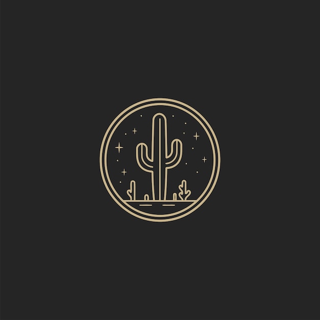 Vector cactus logo vector icoon ontwerp sjabloon