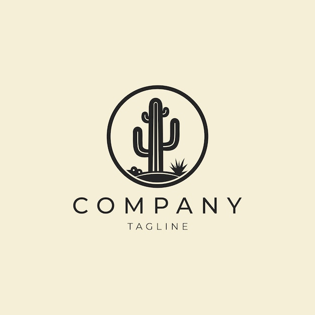 Cactus logo vector icoon ontwerp sjabloon