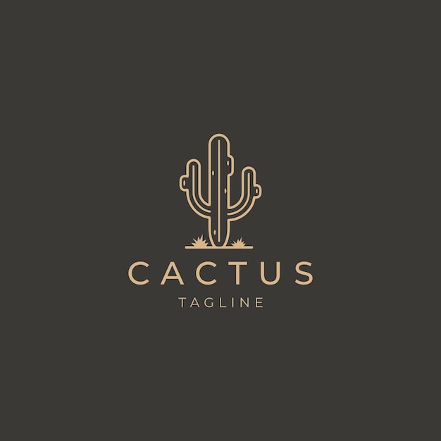 Cactus logo vector icoon ontwerp sjabloon