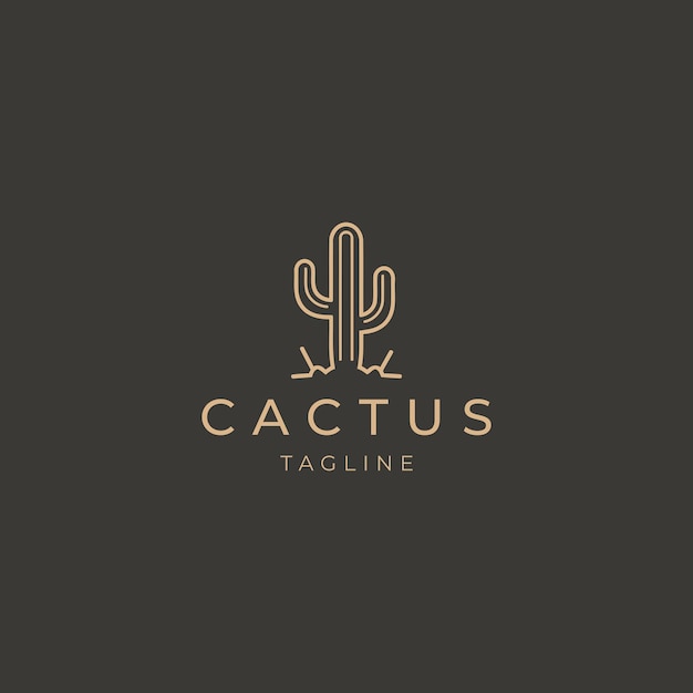 Cactus logo vector icoon ontwerp sjabloon