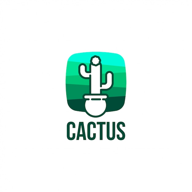 Modello di vettore di logo di cactus