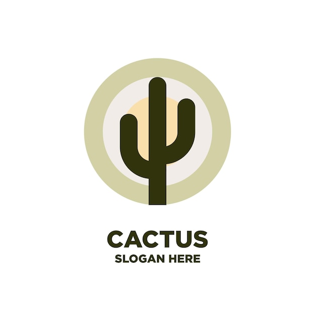 Vettore logo cactus