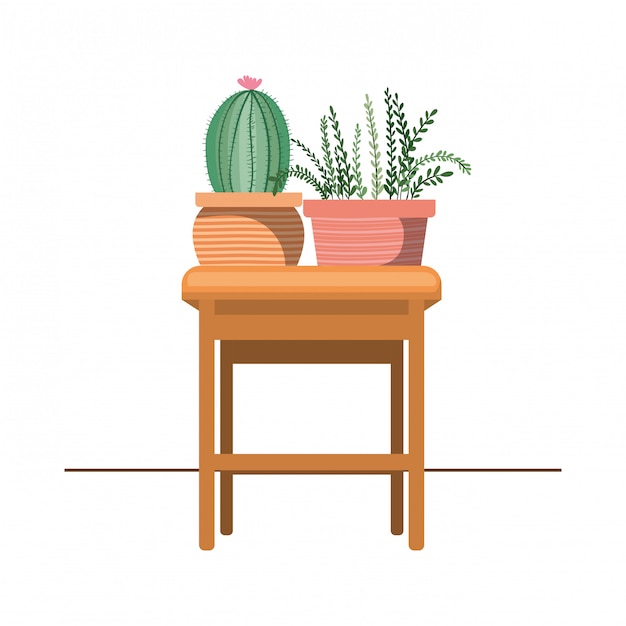 Cactus met ingegoten op het pictogram van de tabel