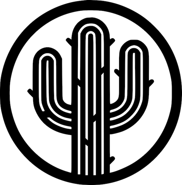 Vettore illustrazione vettoriale di cactus minimalist e flat logo