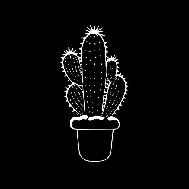 Illustrazione vettoriale del logo minimalista e piatto del cactus