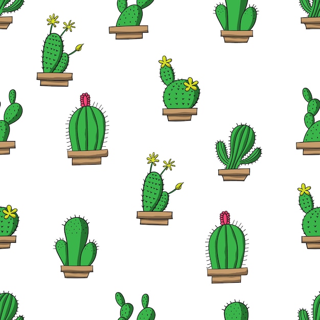 Cactus naadloos patroon illustraties en vectoren