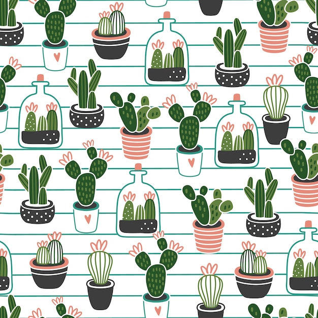Cactus naadloos patroon