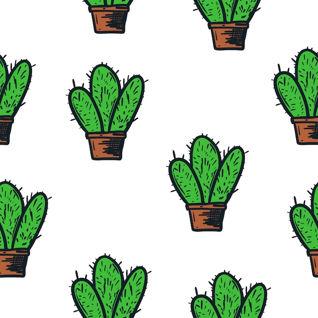 Cactus naadloze illustratie vector patroon