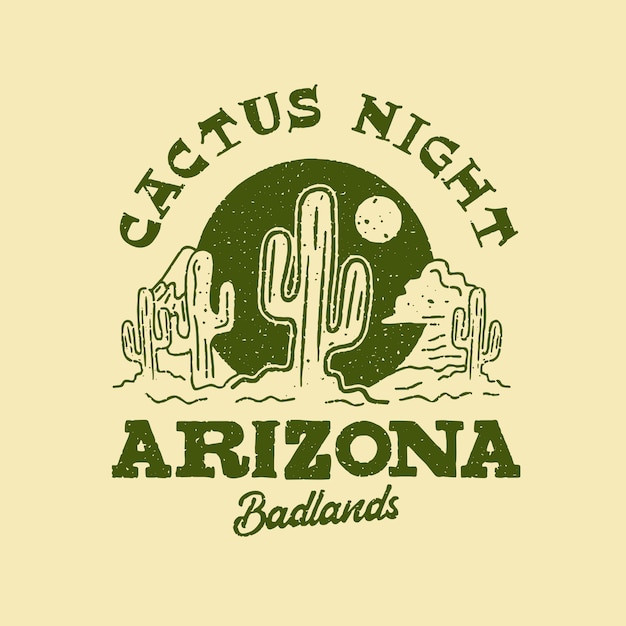 Cactus nacht arizona logo ontwerp