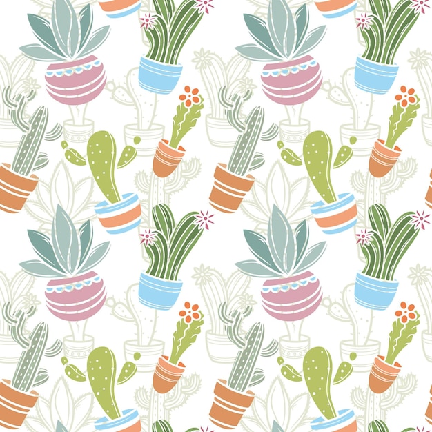 Cactus pattern collection concept