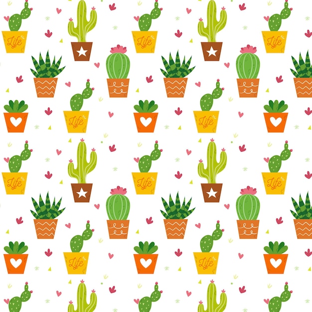 Vector cactus pattern collection