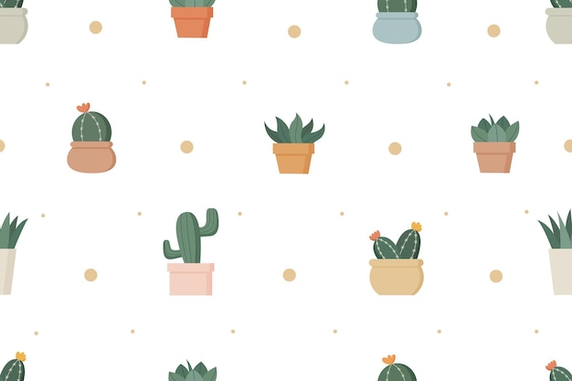 Vector cactus pattern concept