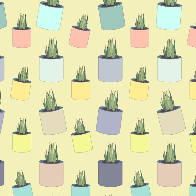 Cactus pattern pastel wallpaper