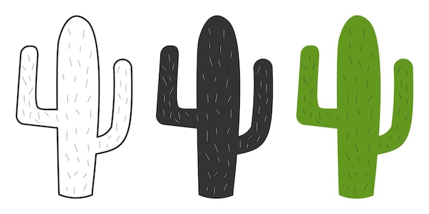 Cactus pictogram Tropische plant symbool Teken cactussen vector