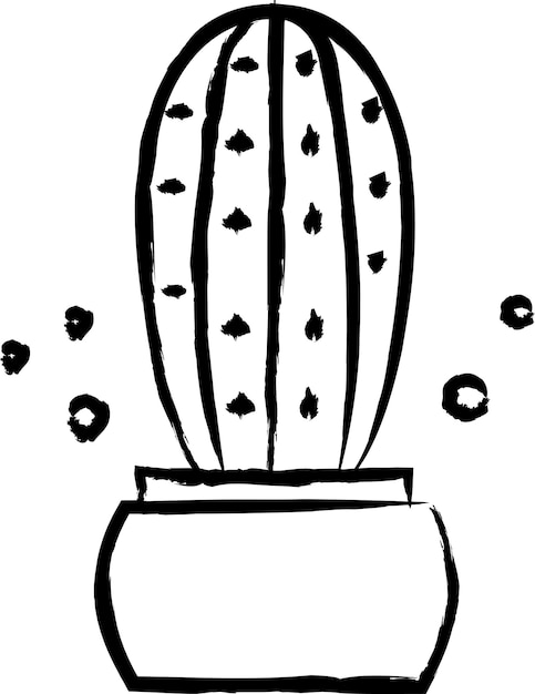 サボテンの植物の手描きのベクトル図