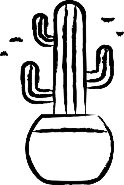 Cactus Plant hand getekende vectorillustratie