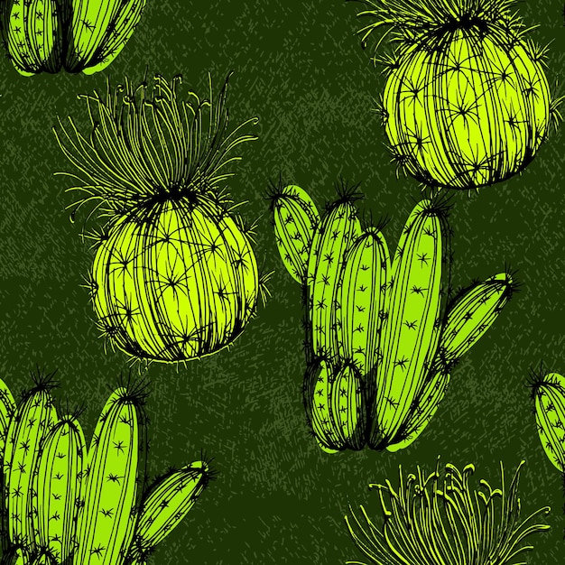 Cactus planten naadloze patroon achtergrond