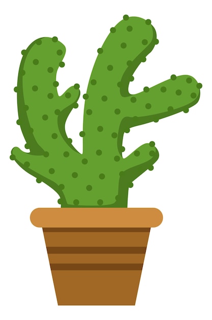 Cactus Pot PNG Image, Cute Green Cactus Cartoon With Pot, Cactus