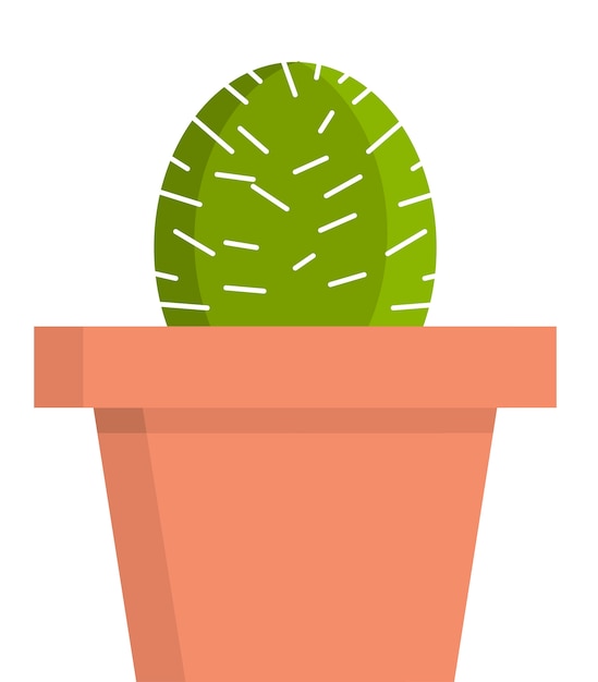 Cactus in pot isolated vector illustration