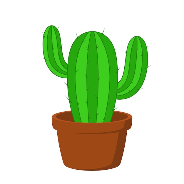 Cactus pot tree vector ilustration