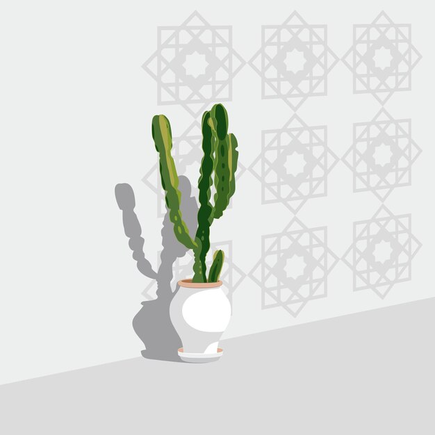 Cactus in a pot vector illustration