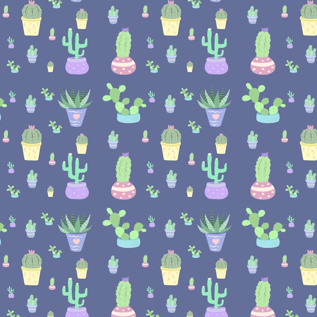 Кактус бесшовный фон Cactus Garden Graphics