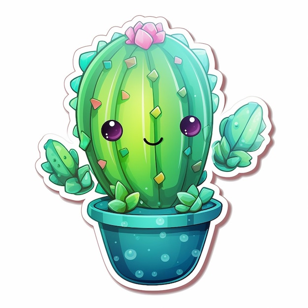 Vector cactus sticker