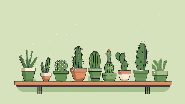 Cactus tekenen op de tafel minimalisme vector