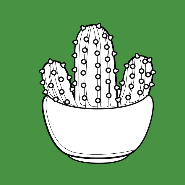 Cactus Thuis Planten Binnen Illustratie Vector Clipart