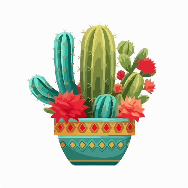 Arte vettoriale cactus illustrazione cinco de mayo messico